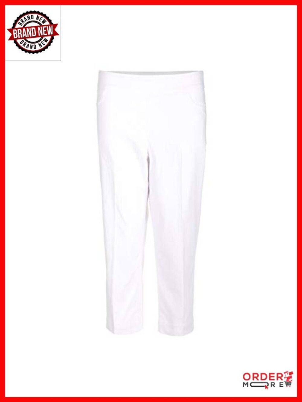 Pull-On Capri Pants 4-Way Stretch Tummy Control Golf Casual